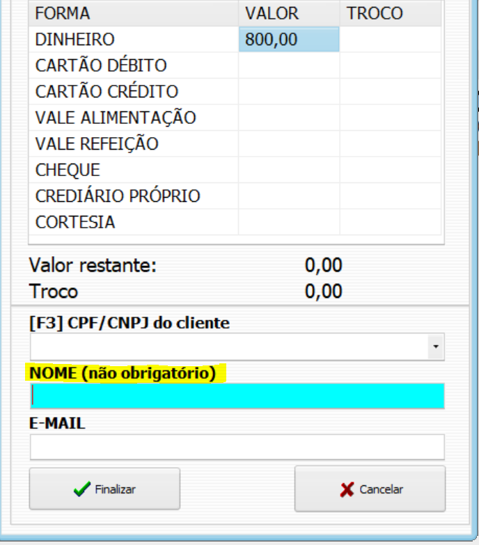Wiki Prevenda Nome Cliente