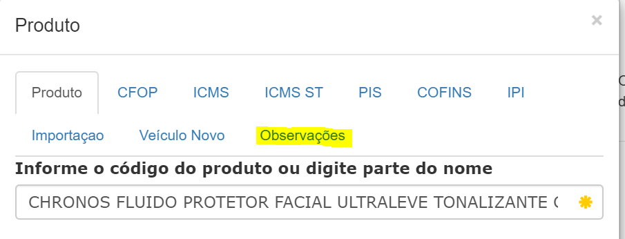 Wiki Venda Observacao Item 1